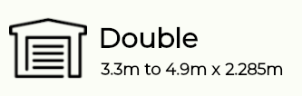 Door size - Double - 3.3m to 4.9m x 2.6m